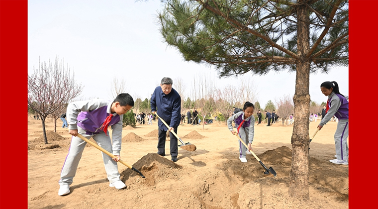 习近平在参加首都义务植树活动时强调 为山川大地增添锦绣 让中国式现代化底色更加亮丽